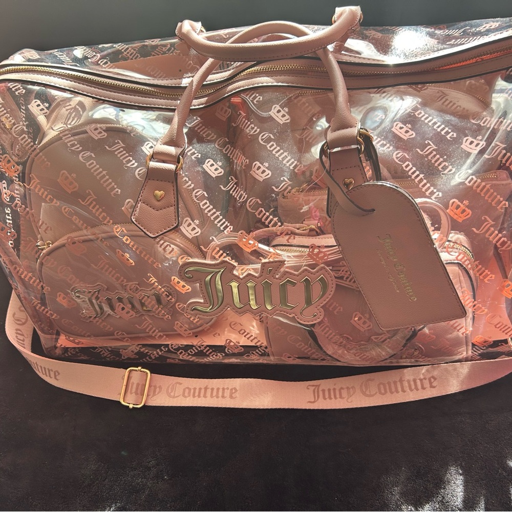 Juicy Couture Pink and Gold Transparent Tote - Picture 2 of 7